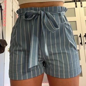 Blue & White Striped Charlotte Russe Shorts